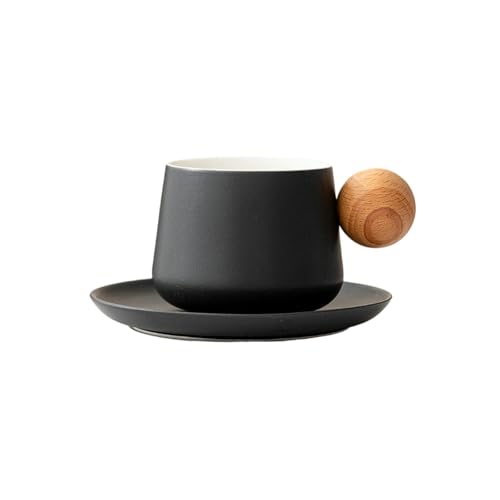 320 ml Keramiktasse im nordischen Stil, schlichtes Design, zarte Keramiktasse, schwarz von CAPIJIONG