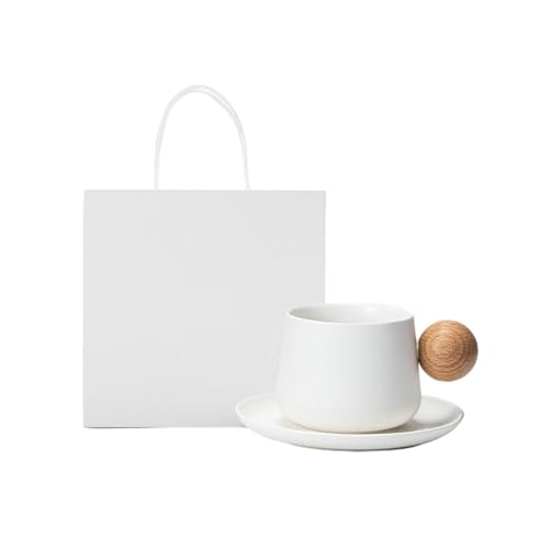 320 ml Keramiktasse im nordischen Stil, schlichtes Design, zarte Keramiktasse – weiß + Box von CAPIJIONG