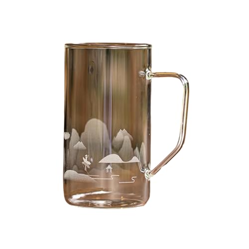 320 ml hitzebeständige Glas-Teetasse im chinesischen Stil mit Griff – J-41 transparent von CAPIJIONG