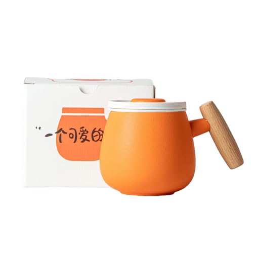 400 ml Keramik-Tee-Trenn-Teetasse, Damen-Büro-Filter-Wasserbecher – Dudu · Work Orange von CAPIJIONG
