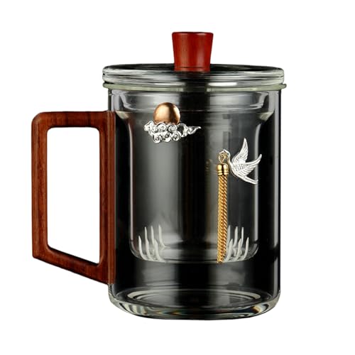 400 ml große Glas-Teetasse mit Deckel – Teetasse (Ruihe) von CAPIJIONG