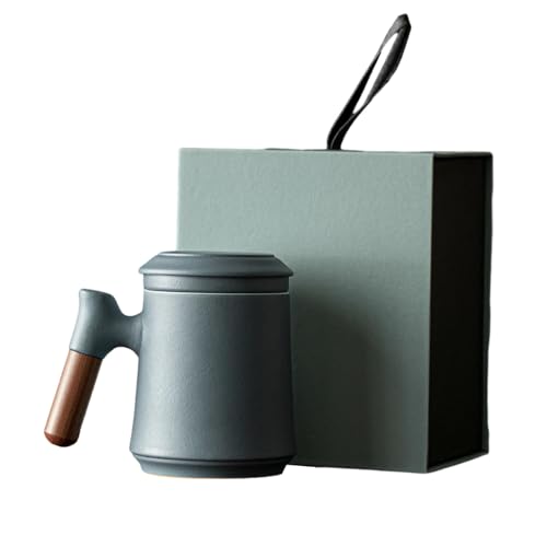 400 ml persönliche Teetasse mit Deckelfilter, Tee-Wasser-Trennung, Keramik-Arbeitstasse – [Box] von CAPIJIONG
