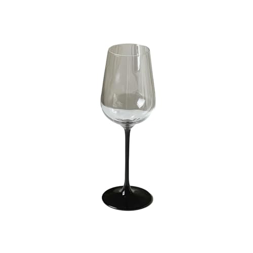 430 ml französisches Vintage-Rotweinglas in Schwarz und Rot – klassische schwarze Rose von CAPIJIONG