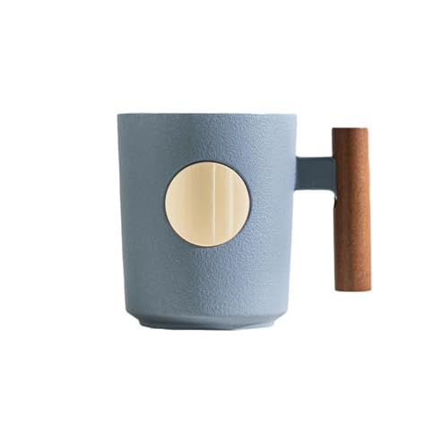 440 ml Home Holzgriff Bronze Mark Cup Merchandise Holzgriff Keramik Wasserbecher - Blau von CAPIJIONG