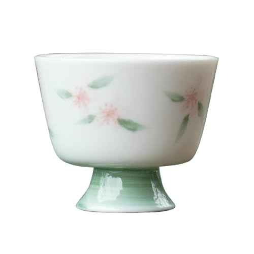 45 ml antike handbemalte Keramik-Tasse mit Kirschblüten-Teetasse, Kung Fu Literati Teetasse – Tee-Verkostungstasse von CAPIJIONG