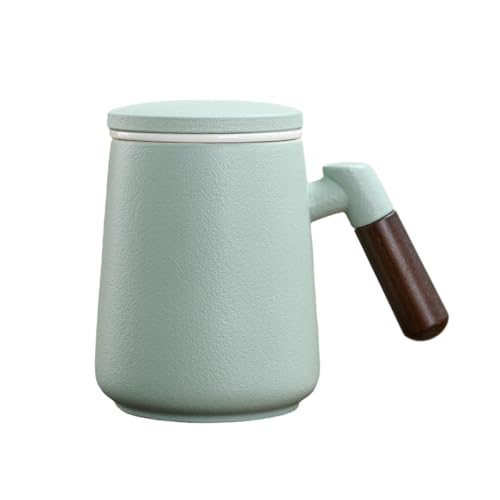 450 ml Haushalts-Holzgriff Innentopf Keramiktasse Teetrennung Teeservice – Grün von CAPIJIONG