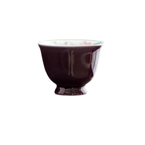 50 ml Chinesische Home Vintage Traube lila reine handbemalte Begonie Blume Unterglasur Keramik Teetasse - Traubenviolett von CAPIJIONG