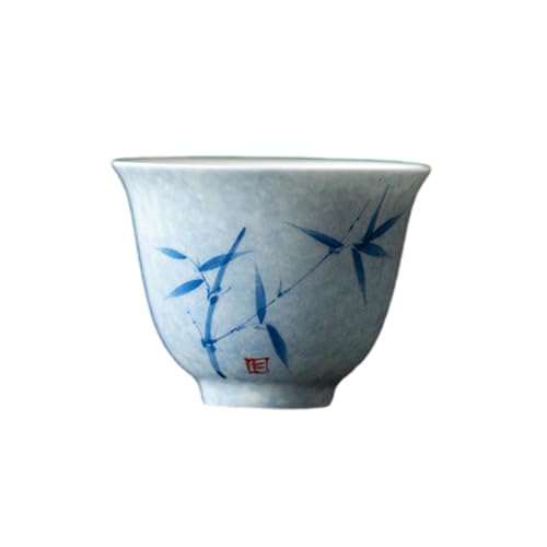 50 ml chinesischer Haushalt, einfache und exquisite handbemalte blau-weiße Unterglasur-Teetassen - Streublau. von CAPIJIONG