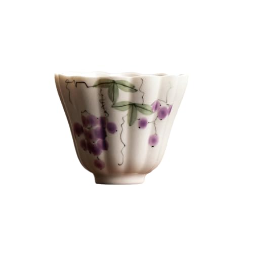 65 ml hochwertige, handbemalte Trauben-Keramik-Teetasse, Kung-Fu-Tee-Set – Ziyun-Traube – Linghua-Tasse von CAPIJIONG
