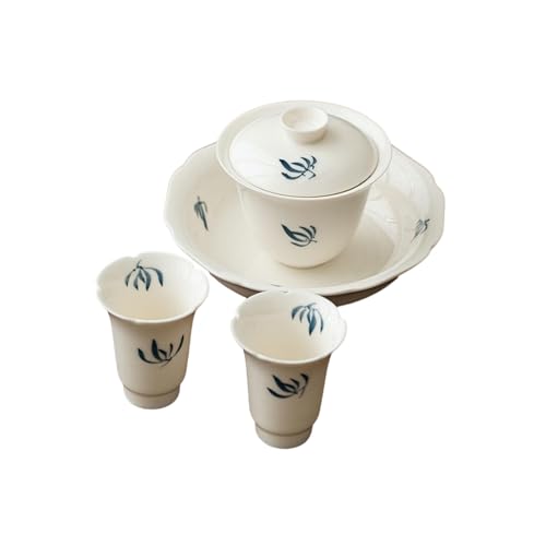 75 ml weißer Porzellan, handbemalter Schmetterling, Kung-Fu-Tee-Set, Schale mit Deckel + Teekanne + Probierbecher * 2 75 ml weißer Porzellan, handbemalter Schmetterling, Kung-Fu-Tee-Set, Schale mit Deckel + Teekanne + Probierbecher * 2 von CAPIJIONG