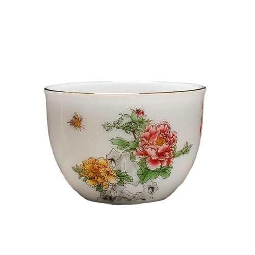 90 ml minimalistisches weißes Porzellan-Teeservice, chinesische Kung-Fu-Teetasse aus Keramik – Hua Kai Fu Gui von CAPIJIONG