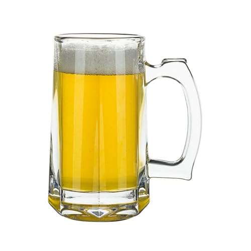 Bar-spezifischer, exquisiter, langlebiger, einfacher und dicker Glas-Bierbecher mit großem Fassungsvermögen, Pflaumenblütenbecher, 400 ml. von CAPIJIONG