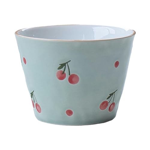 Japanische Keramik-Kaffeetasse, frisches Eis, kreative Teetasse für Zuhause, Büro, Zuhause, Kirsche, 180 ml, 150 ml von CAPIJIONG
