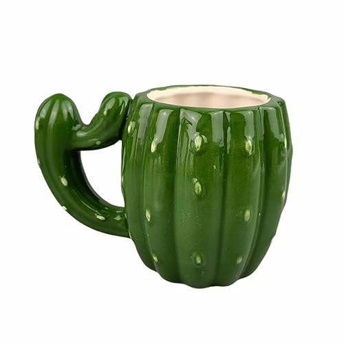 CAPIJIONG 300 ml/10 oz Nordic Creative Kaktus Keramik Tasse Paar Pflanze Form Kreative 3D Wasserbecher für Büro Zuhause Restaurant Café Kaktus Becher - 301-400ml von CAPIJIONG