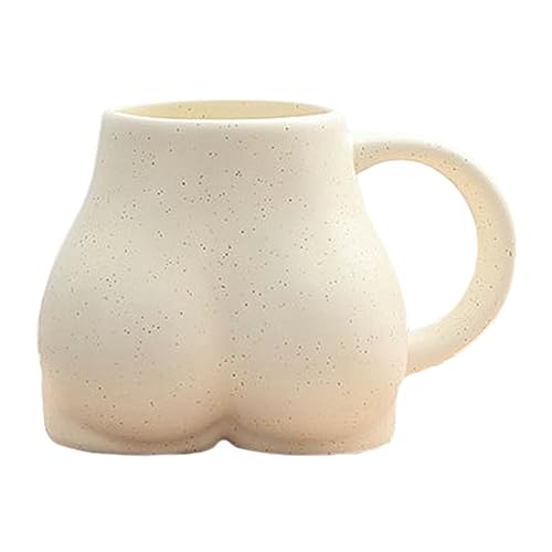 CAPIJIONG 300ml/10oz Kreative Gesäß Tasse, Keramikbecher, Mikrowelle, personalisierte Büro Paar Wasser Tasse erhältlich für Büro zu Hause - Beige Pockmarks von CAPIJIONG