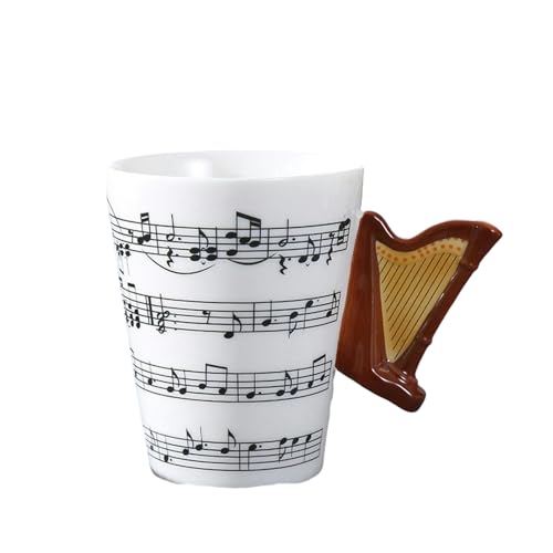 HD347 Harfe voller Blumen, Keramik, Musikinstrument, 370 ml von CAPIJIONG