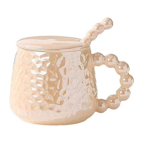 CAPIJIONG 430ML INS Stil Bunte Perle Keramik Becher Mikrowelle kann mit einem Deckel Löffel Haushalt Milch Frühstück Wasser Tasse für Büro Zuhause verwendet werden - gelb CAPIJIONG 430ML INS Stil Bunte Perle Keramik Becher Mikrowelle kann mit einem Deckel Löffel Haushalt Milch Frühstück Wasser Tasse für Büro Zuhause verwendet werden - gelb von CAPIJIONG