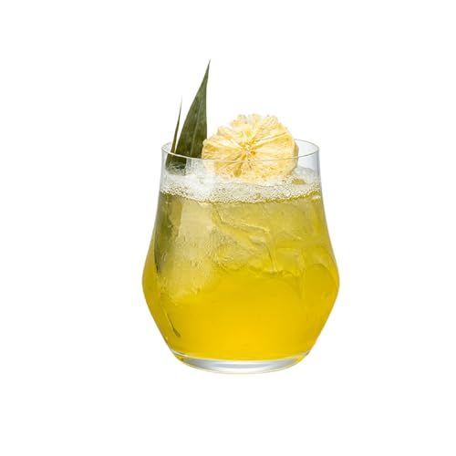 CAPIJIONG Europäischer Haushalt, einfaches und exquisites klassisches hitzebeständiges Cocktailglas, birnenförmig, kurz, 370 ml von CAPIJIONG