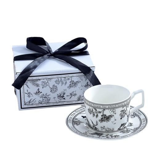 CAPIJIONG Pinellia Keramik-Kaffeetassen-Set, 200 ml, einfache und trendige Kaffeetasse, Pinellien-Blume, Kaffeetassen-Set von CAPIJIONG