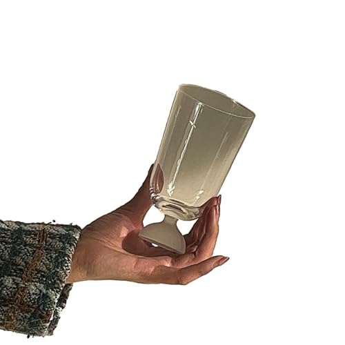 Champagnerglas im Retro-Stil, schwarzes Achat, schlichtes funkelndes Glas für den Haushalt, mattierter weißer Halbkreis von CAPIJIONG
