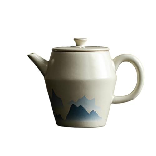 Chinesische Retro-Teekanne mit Bergblick, Kung-Fu-Tee-Set aus Keramik, blaue Tinte, Bergblick, Lengjing-Topf von CAPIJIONG