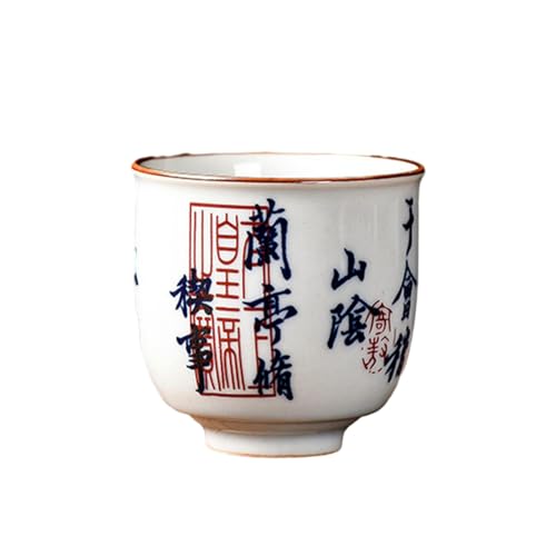Chinesische kreative Kalligraphie-Orchideen-Pavillon-Teetasse, Keramik, Kung-Fu-Teeset – Jingzhong 45 ml von CAPIJIONG