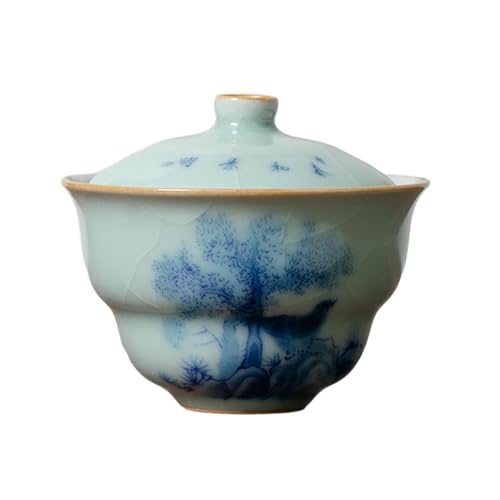 Chinesischer Retro-Tianqing Ru Ofen Kürbis Deckel Schüssel Haushalt Keramik Kung Fu-Tee-Set – Chunhe Jingming von CAPIJIONG