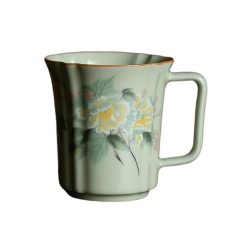 Chinesisches Büro Keramik Tasse Vintage Teetasse - Herbst Hibiskus von CAPIJIONG