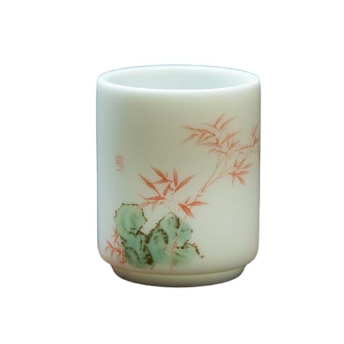 Chinesisches Retro-Schaf Fett Jade Einzeltasse Kung Fu Teeservice aus weißem Porzellan - Hongzhu von CAPIJIONG
