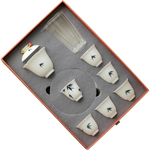 Chinesisches handbemaltes Teeservice, Haushalts-Keramikdeckel-Schüssel – Teeservice Box von CAPIJIONG