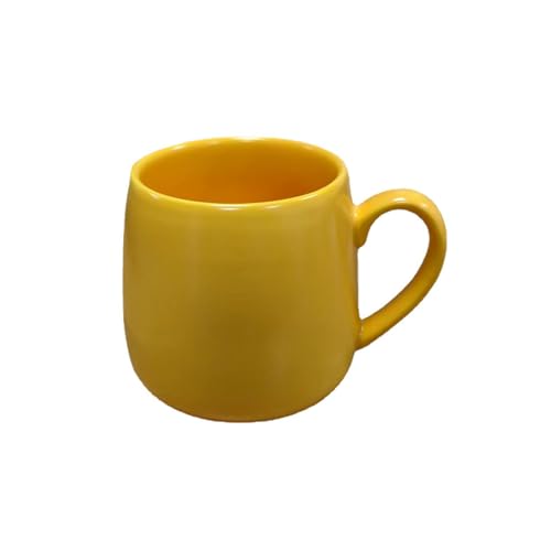 Creative Home Kaffeetasse, matt, trommelförmig, 380 ml, halbglänzendes Gelb von CAPIJIONG