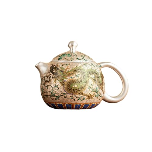 Creative Liuli Silver Dragon Pot, Home Kung Fu Tee-Set und Tee-Brau-Set – Drachentopf [einfache Verpackung] von CAPIJIONG