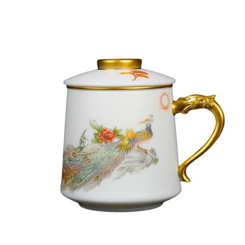 Danfeng Chaoyang Teetasse aus weißem Porzellan, 450 ml von CAPIJIONG