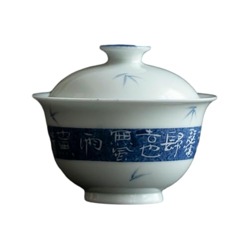 Die Teestube streut blaue Glasur unter die handbemalte Deckelschüssel, Literati-Teegeschirr Kung Fu Tee-Set - blau bestreut perfekte Deckelschüssel Die Teestube streut blaue Glasur unter die handbemalte Deckelschüssel, Literati-Teegeschirr Kung Fu Tee-Set - blau bestreut perfekte Deckelschüssel von CAPIJIONG