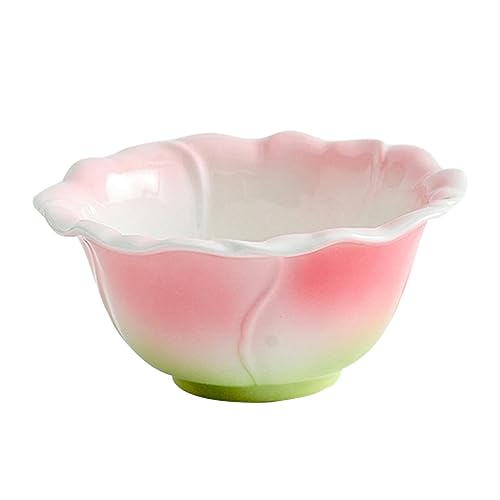 Emaille farbige Rose Keramik Kaffee Mark Wasser Tasse Teller Topf Set für Büro Zuhause Restaurant Café Teehaus Rosa Rose Schüssel von CAPIJIONG