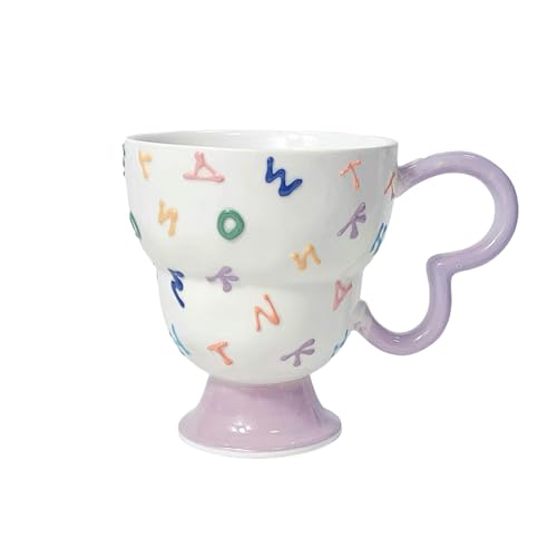 Handbemalter Reliefkelch, Haushalts-Keramikgeschirr - Kelch - Candy Purple von CAPIJIONG