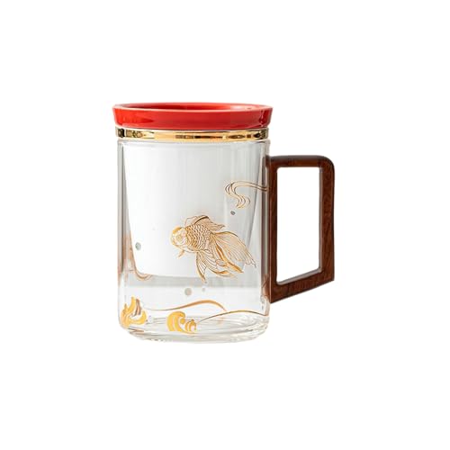 High-End Glas mit Deckel Teetrennbecher - Koitasse Holz [Rot] von CAPIJIONG