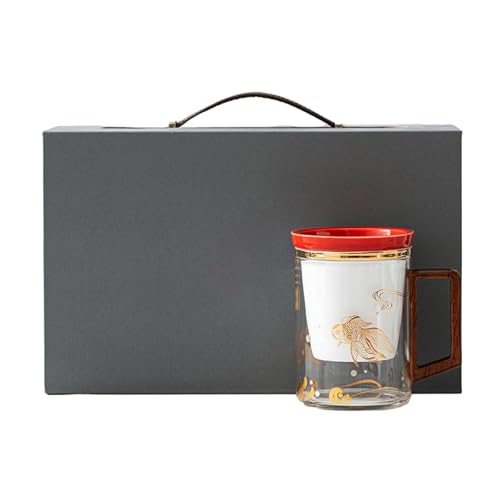 High-End Glas mit Deckel Teetrennbecher - Koitasse aus Holz [Blau] Box von CAPIJIONG