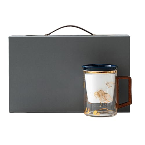 High-End Glas mit Deckel Teetrennbecher - Koitasse aus Holz [Rot] Box von CAPIJIONG