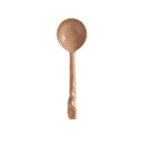 Home Creative Keramik-Löffel mit langem Griff, Retro, kleiner Dessertlöffel – (Kaffeefarbe) von CAPIJIONG