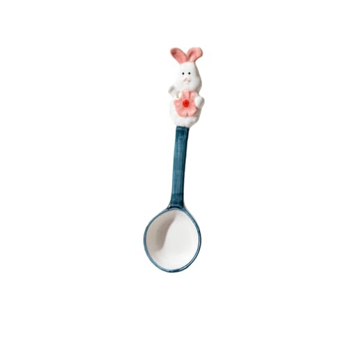 Home Cute Minimalist Creative Ceramic Spoon - Cute Rabbit Long Spoon - Dark Blue von CAPIJIONG