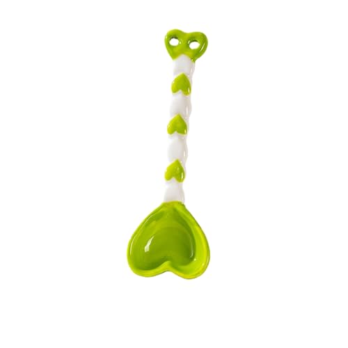 Home Cute Minimalist Creative Ceramic Spoon - Heart Handle Spoon - Green von CAPIJIONG