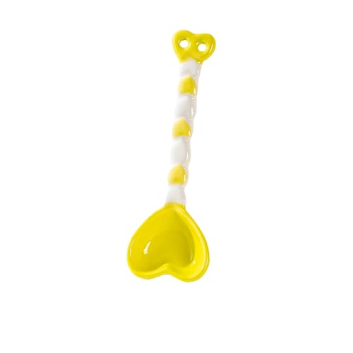 Home Cute Minimalist Creative Ceramic Spoon - Heart Handle Spoon - Light Yellow von CAPIJIONG