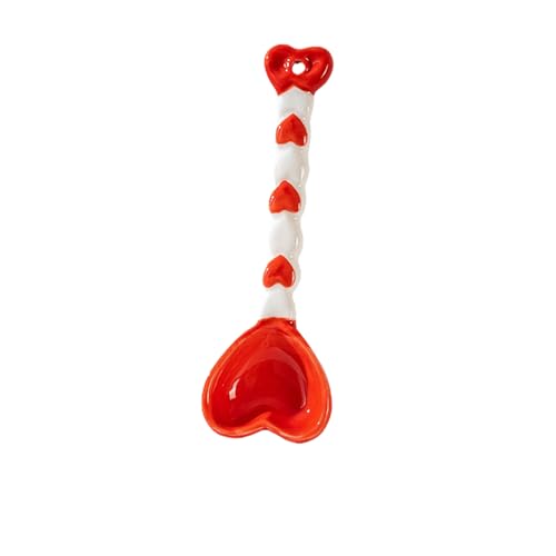 Home Cute Minimalist Creative Ceramic Spoon - Heart Handle Spoon - Red Home Cute Minimalist Creative Ceramic Spoon - Heart Handle Spoon - Red von CAPIJIONG
