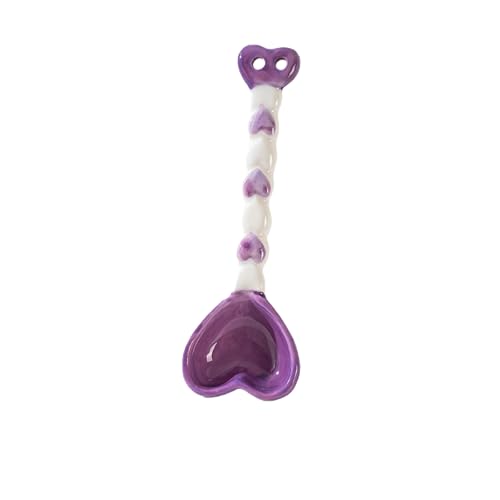 Home Cute Simple Creative Ceramic Spoon - Heart Handle Spoon - Deep Purple von CAPIJIONG