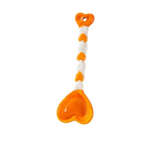 Home Cute Simple Creative Ceramic Spoon - Heart Handle Spoon - Orange von CAPIJIONG
