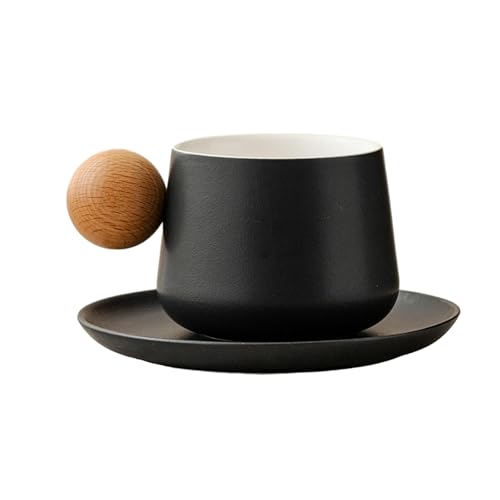 Home Design Keramik-Tasse und Geschirr-Set, Jupiter-Schale, Zinnoberschwarz, 320 ml von CAPIJIONG