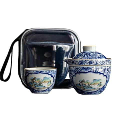Impression Window Ceramic Quick Cup, Cam Outdoor Tea Brewing One Pot and Two Cups-[Only Green] von CAPIJIONG