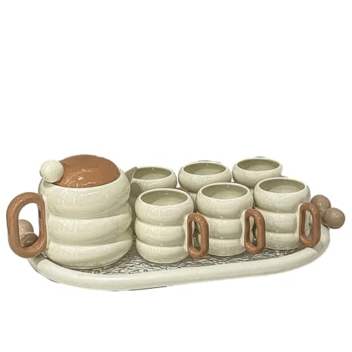 Keramik-Tee-Brühwasser-Set, einfacher Gastfreundschaftskessel – Milchkaffeefarbe von CAPIJIONG