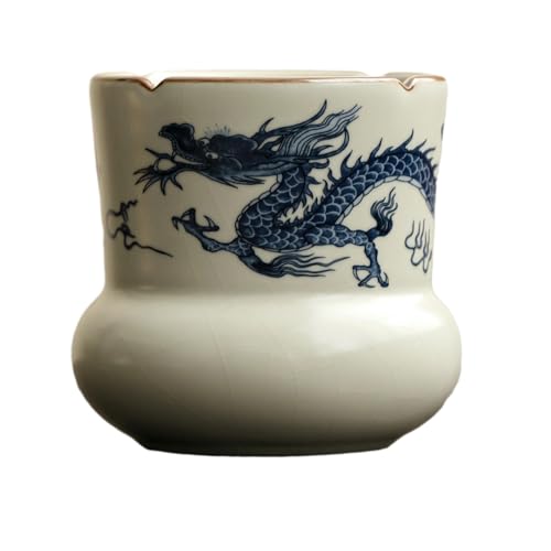 Kuikou Ru Kiln Blue and White Dragon Pattern Tea Reste Tank Keramik Kung Fu Tee-Set Zubehör von CAPIJIONG
